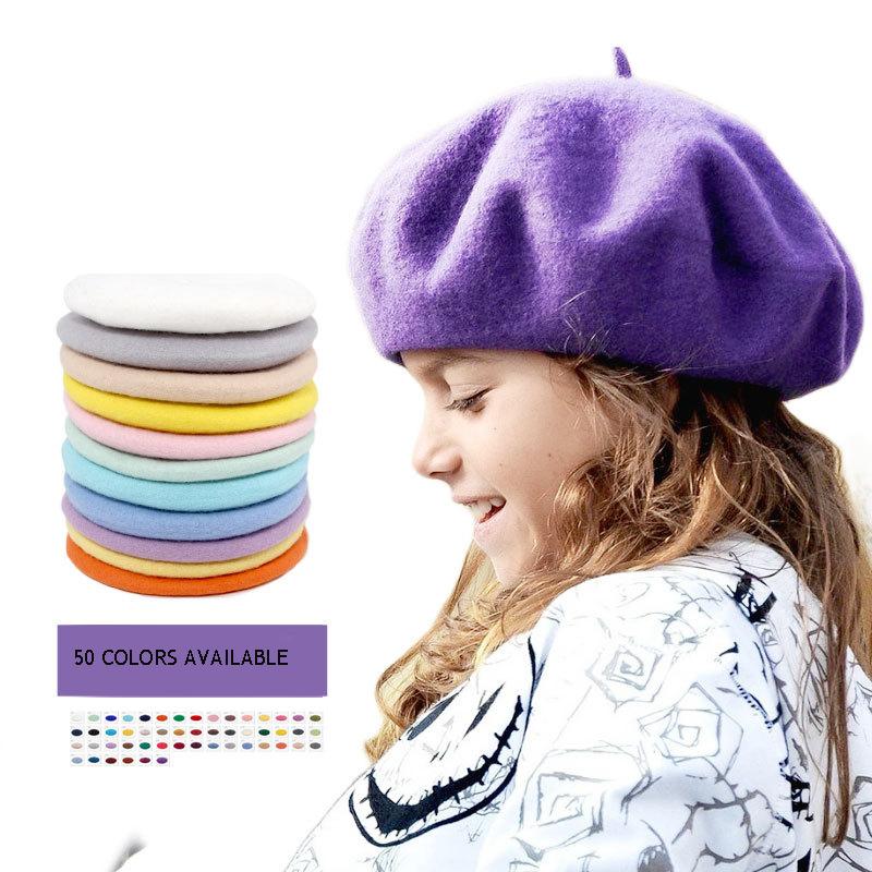 

WeMe T164 Kids Beret Hats Warm Wool Cap For Autumn and Winter, C5