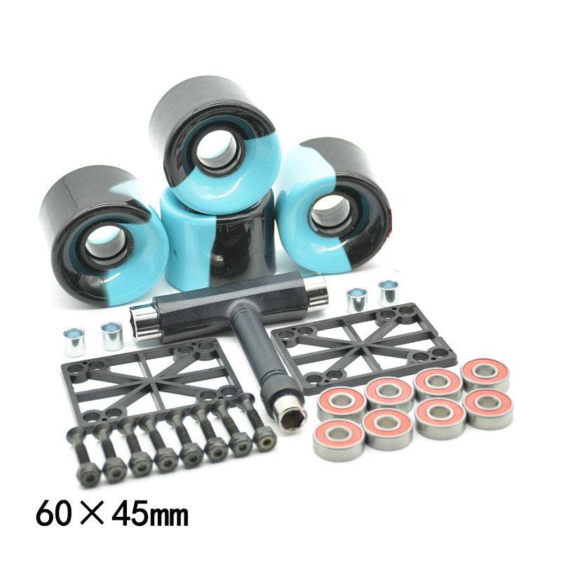 

Double warped skateboard brush wheel four wheel size fish plate long plate soft low noise absorption wheels, 60x45mm