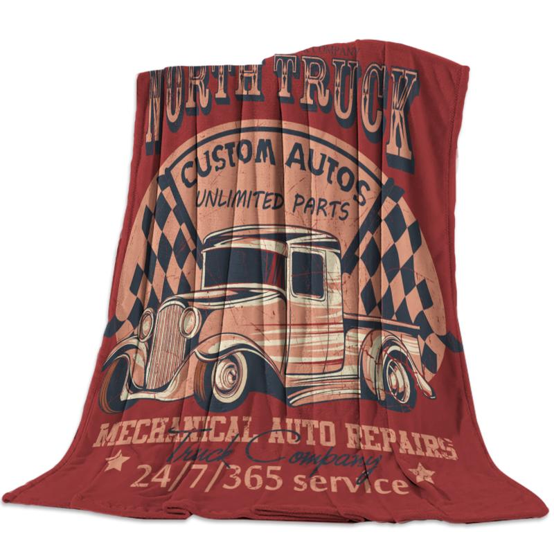 

Old Truck Abstract Poster Throw Blanket Portable Soft Sofa Blanket Warm Microfiber Flannel Blankets for Beds