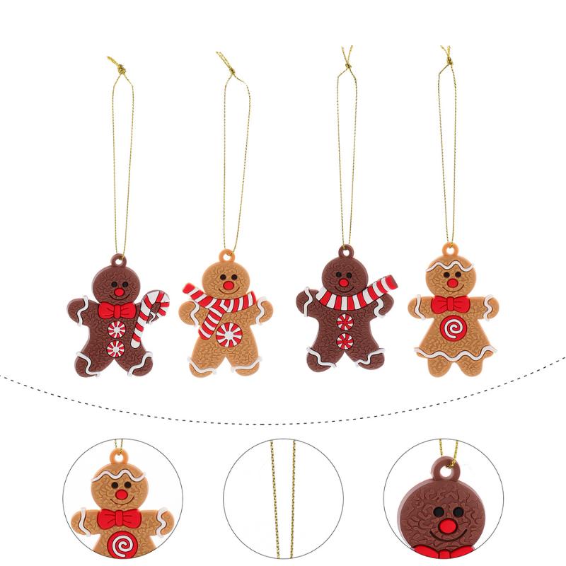 

12 pcs Christmas Hanging Decor Gingerbread Man Pendant Xmas Tree Ornament