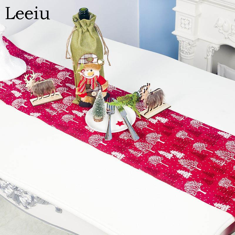 

Leeiu Polyster Snowfllake Christmas Table Runner 2020 Merry Christmas Decoration For Home Happy New Year Xmas Ornament1