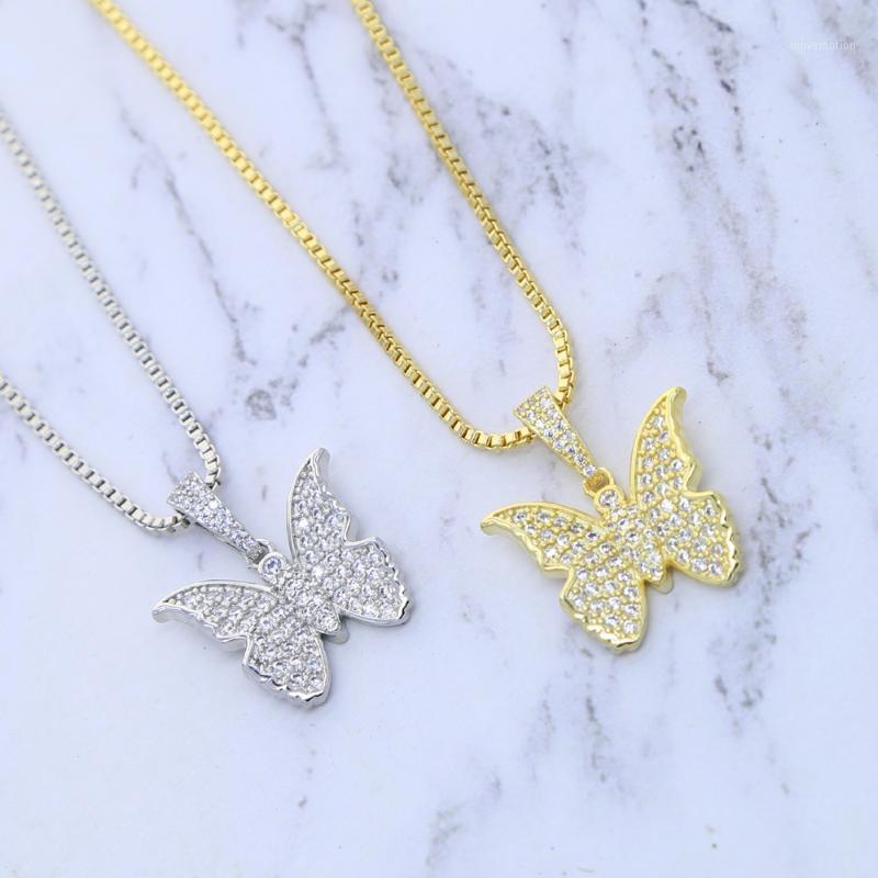 

2021 Valentine's Day Gift micro pave 5A cubic zirconia paved cute lovely butterfly charm women fashion minimal delicate necklace1