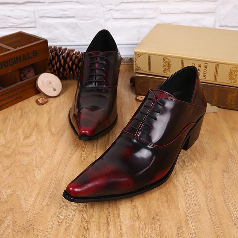 

zapatos hombre formal mens shoes high heels pointed toe dress shoes male lace up patent genuine leather office oxford shoe lasts1, As picture