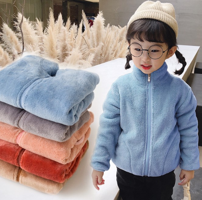 

Girls Jackets Boy Babies Thick Coat Kids Fashion Cardigans Fashion Solid Color Jacekts Casual Outwear Wholesale, Pink