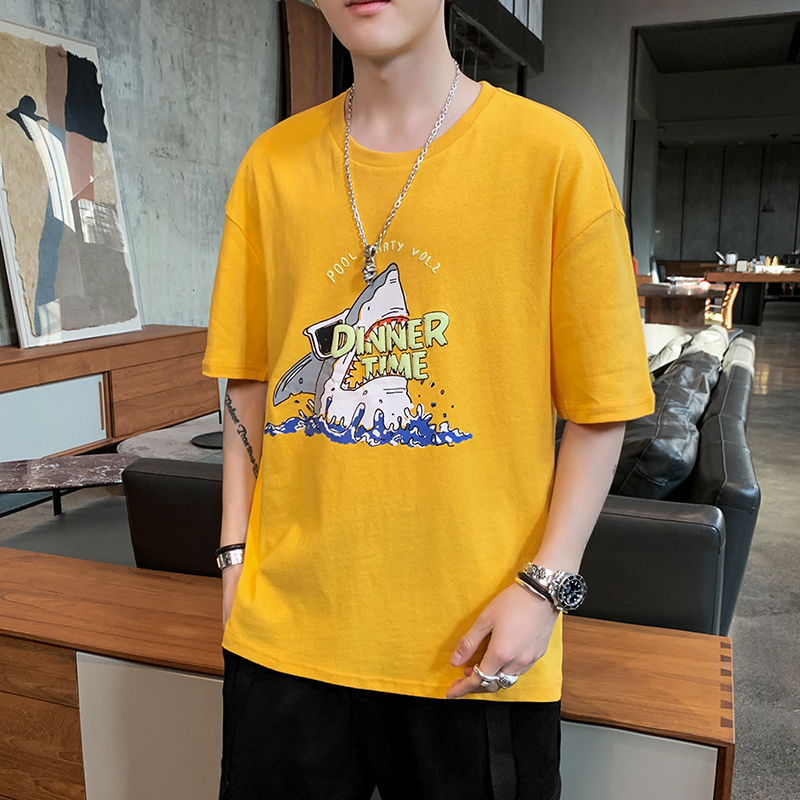 

2021 New Quality Male T-shirt 100% Loose Crewneck Cotton Printed Knitted Tshirt of Men Cartoon T-shirts K302 TVFO, Games