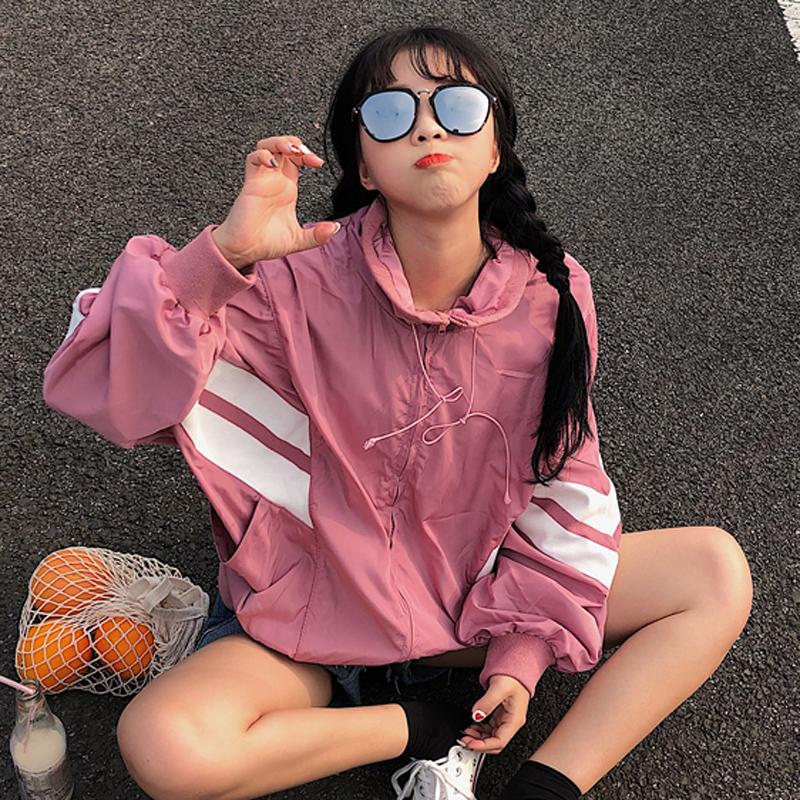 

Korean chic Panelled loose batwing sleeve thin coat women's 2020 spring new stand collar coats and jackets women Streetwear tide, Blue