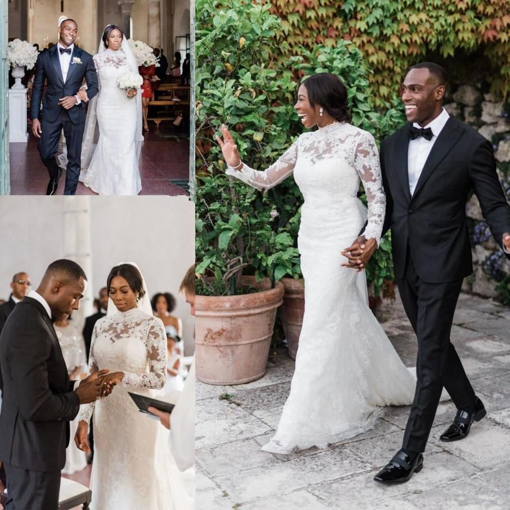 

2021 New Mermaid African Luxury Off the Long, Modest Shoulder, Dear Wedding Dress with Mariage Robes SEYC, Ivory