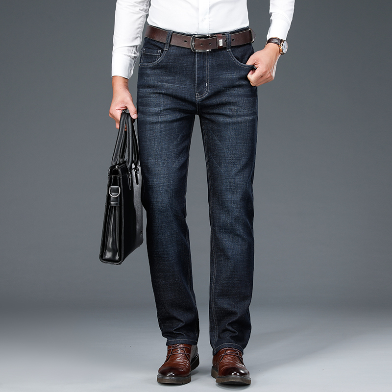 

2020-Autumn new men's denim pants in straight line of the brand, Dark blue