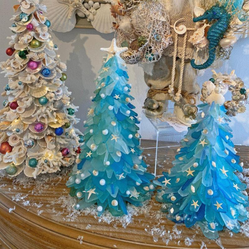

Mini Blue DIY Christmas Tree Tabletop Decorations House Garden Decoration1