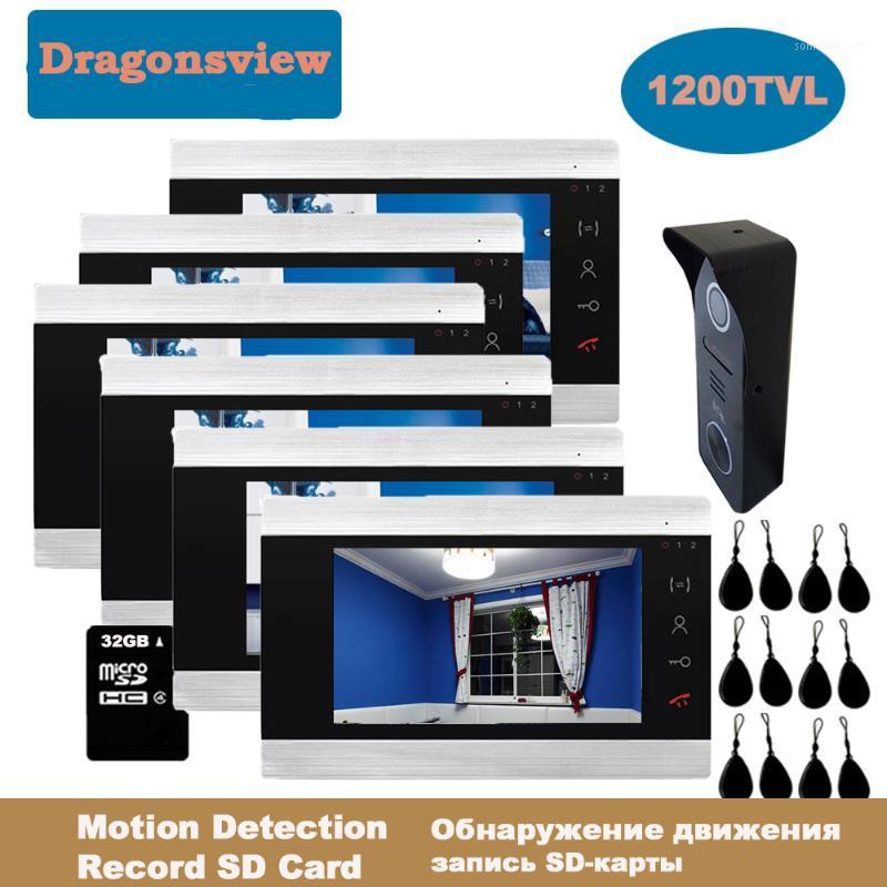 

Dragonsview 7 Inch RFID Video Intercom System Video Door Phone Doorbell Cameras 3/4/5/6 Indoor Monitors Unlock Call Transfer1