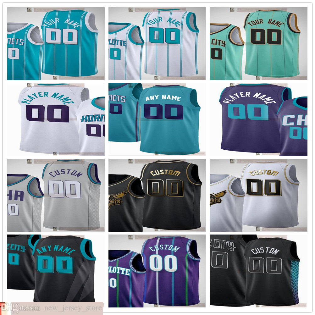 

Custom Printed 20 Gordon 2 LaMelo Hayward Ball 3 Terry Bismack Rozier III Biyombo 1 Malik 0 Miles Monk Bridges Vernon 22 Carey Jr Jerseys