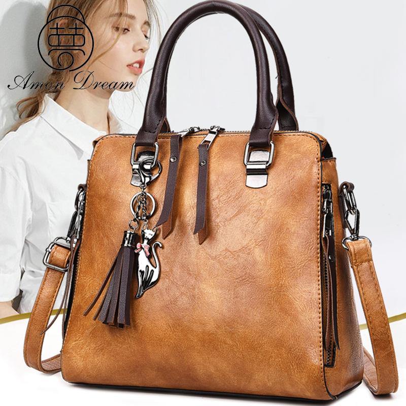 

Large Capacity Retro Bucket Bag Oil Leather Shoulder Bags For Women Fashion Tassel Female Crossbody Bag Brand Designer Handbags, Black