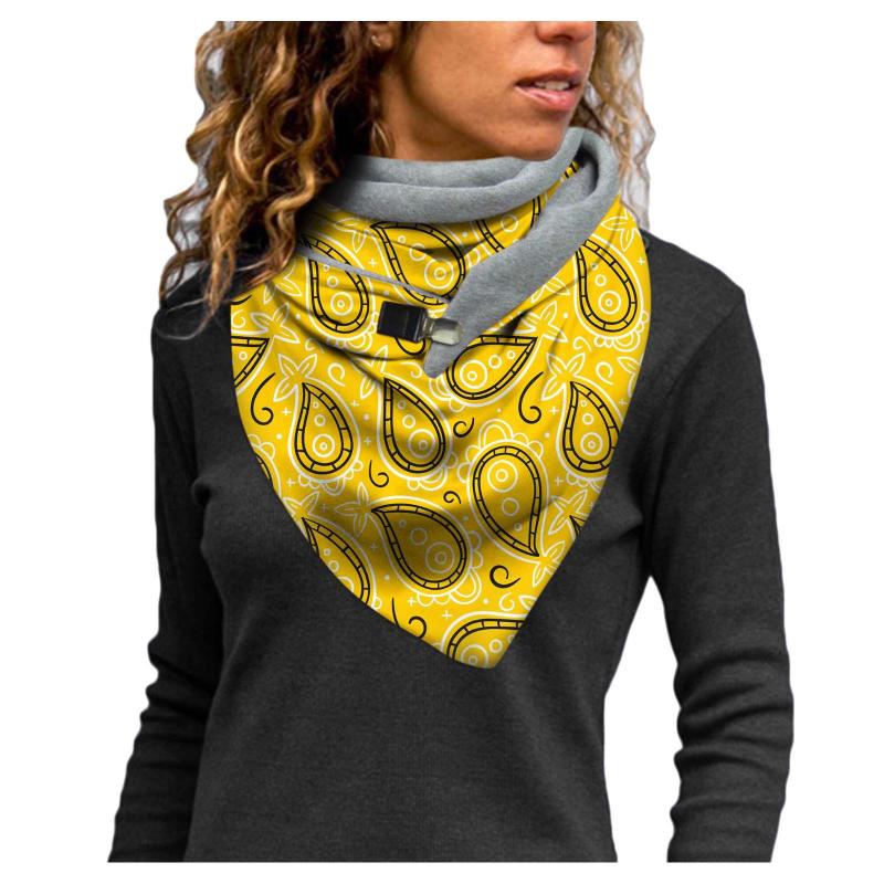 

Fashion Retro Print Warm Soft Women Scarf with Clips Female Multi-Purpose Infinity Shawl Scarf Accessories