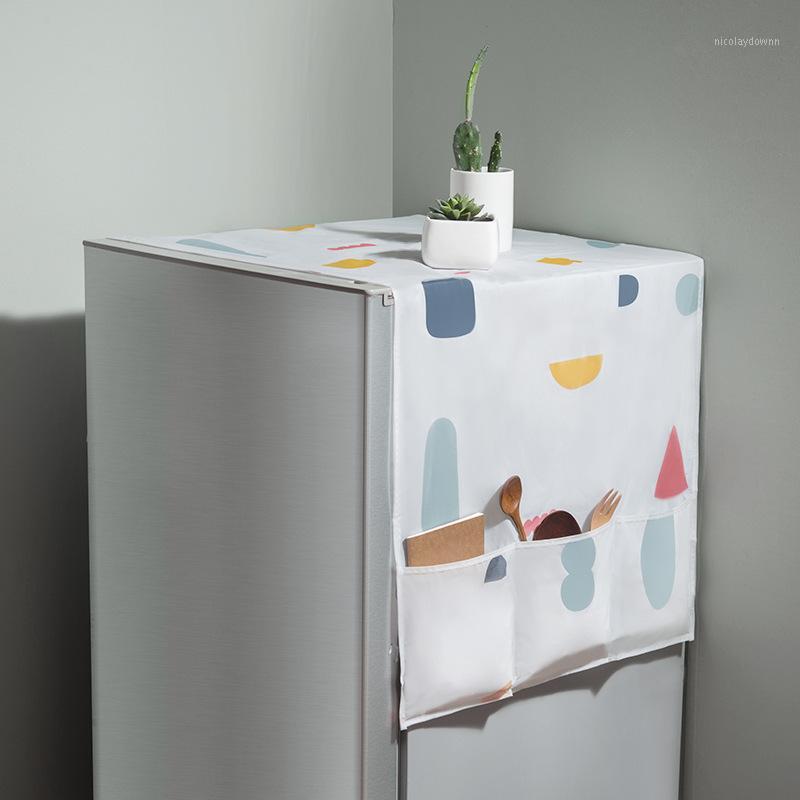 

Creative PEVA refrigerator hanging bag Kitchen waterproof dust cover hanging Microwave cover cloth Household goods storage bag1