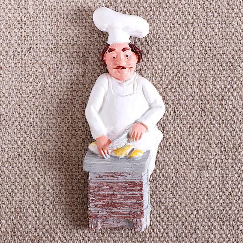 

Crafts Kitchen Decoration Wall Gift 3D Resin Cute Accessories Chef Cook Room Home Travel Souvenir Fridge Magnet Mini Portable