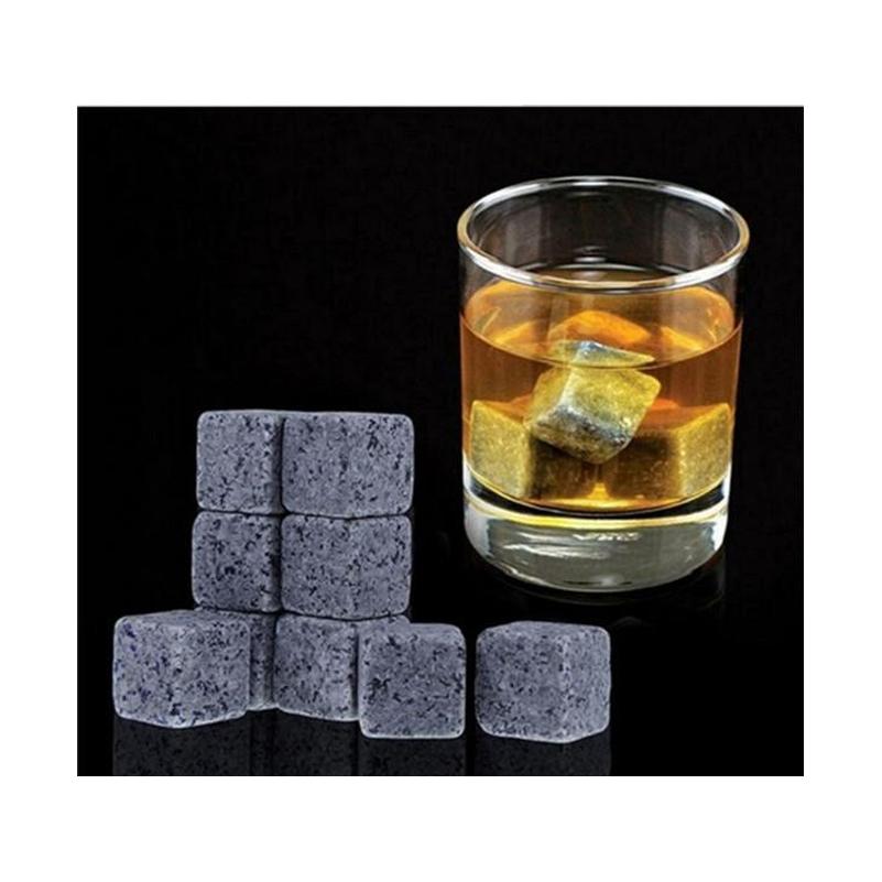 

High Quality Natural Stones 9Pcs/Set Whiskey Stones Cooler Rock Soapstone Ice Cube With Velvet Storage Pouch Ju0011 Z4B41