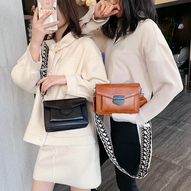 

Shoulder Bag 2021 Luxury Flap Women Grils Bag Ladies PU Leather Crossbody Messenger Female Solid Color Handbags, White
