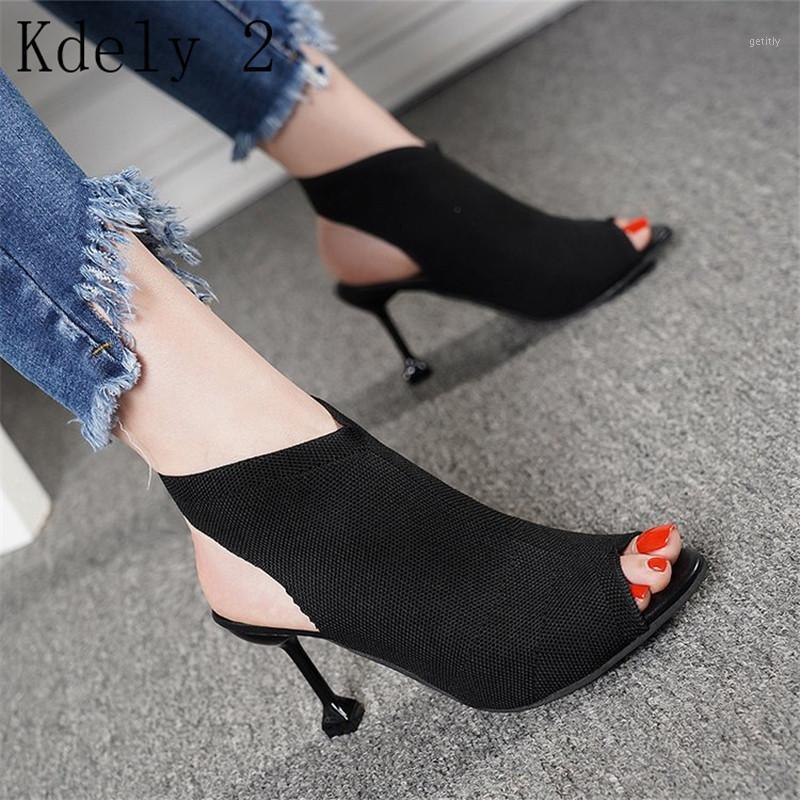 

Fish Mouth High Heel Zipper Sandals Leather Short Boots Single Shoes Best Sale Wedding Shoes Drop Shipping1, Black