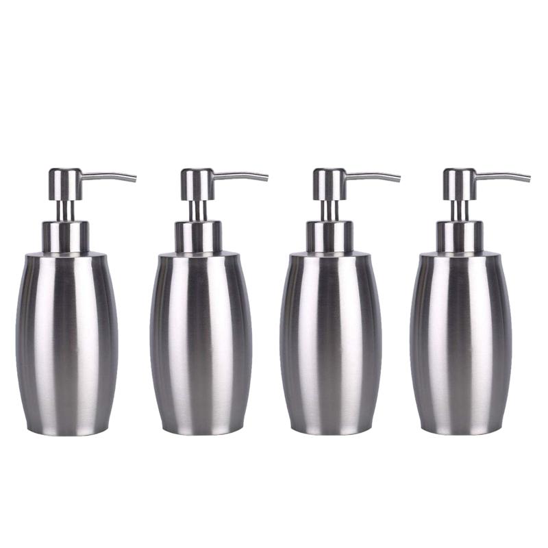 

Soap Dispenser, 10 Oz Stainless Steel Countertop Lotion Dispenser 350ML Liquid Dispenser for Kitchen and Bathroom (Pack of 4