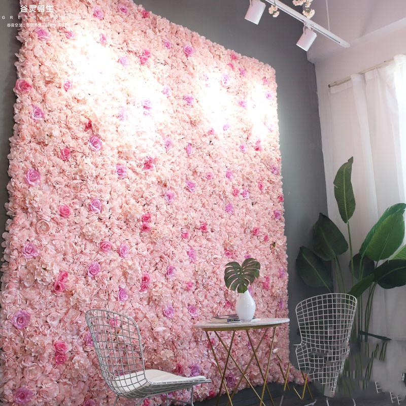 

Decorative Flowers & Wreaths 60X40CM Artificial Silk Rose Flower Wall Wedding Christmas Decoration Hydrangea Backdrop