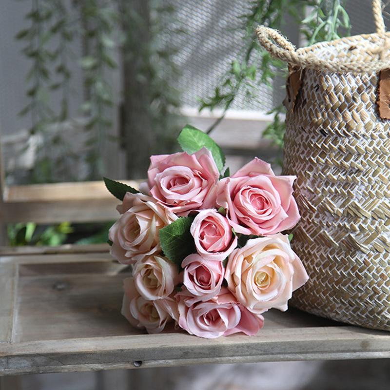 

Wedding Supplies Artificial Flannel Roses Simulation Plant Party DIY Decor Fake Flowers Home Decoration Crafts Flores, Blue