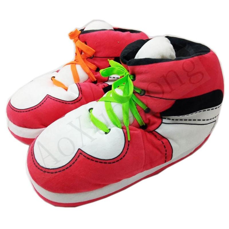 

Winter Home Slippers Warm Sneakers Men Heel to toe 26-28 cm Indoor Shoes Man House Floor SlippersMen Big 42-46, Red c