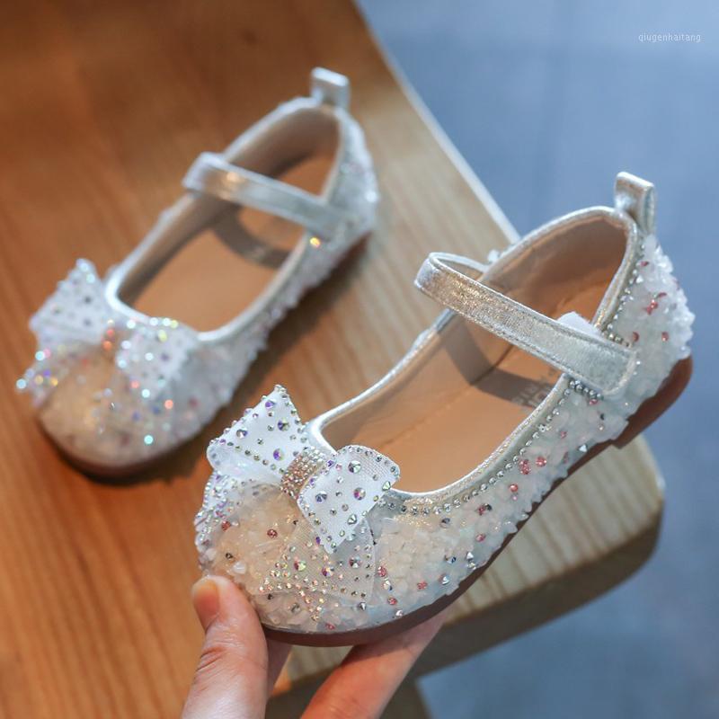 

2020 Autumn Children Shoes Color Diamond Sequins Girls Baby Shoes Rhinestone Pretty Bow Princess Soft Sole Dance1, Blue
