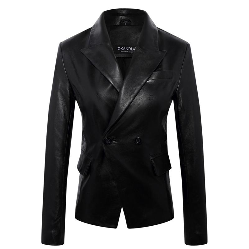 

Free shipping,Women fashion Genuine leather jacket.plus size soft leather suit.Suede,lady business suits.sales women coat, Black