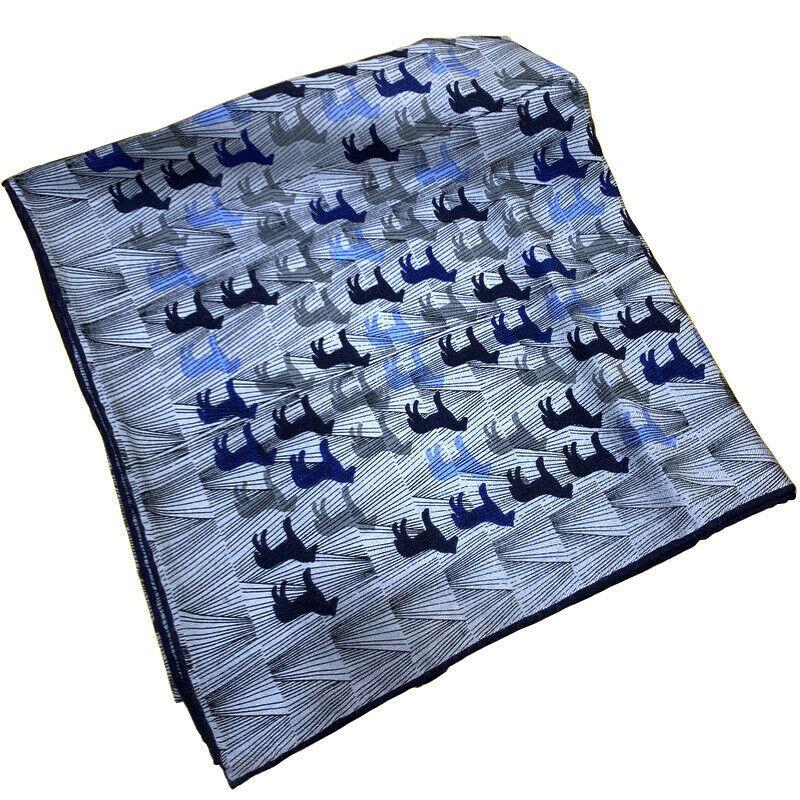 

Luxury 70% Cashmere 30% Silk Thin Scarf Unisex Man Women Vintage House Print Large Blanket Shawl Kerchief Square Bandana 53"*53