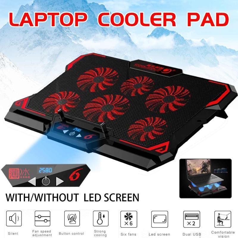 

17inch Gaming Laptop Cooler Six Fan Led Screen Two USB Port 2600RPM Laptop Cooling Pad Notebook Stand for 2TYPE1