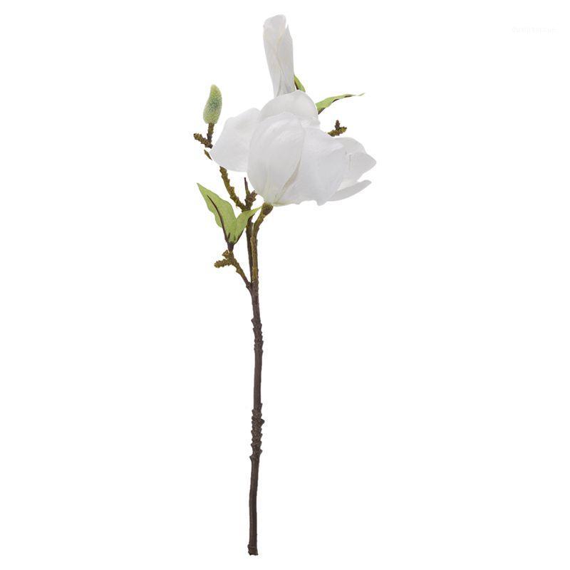 

Fashion Artificial Fake Flowers Leaf Magnolia Floral Wedding Bouquet Party Decor(white)1