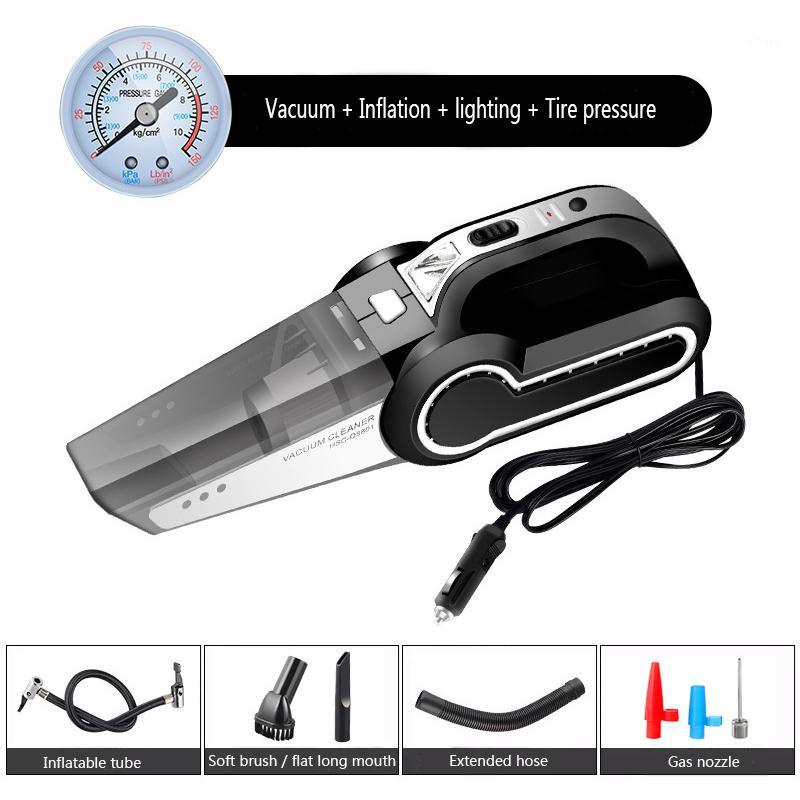 

4-In-1 Car Portable Wet/Dry Auto Vacuum Cleaner 12V 120W 4000Mpa Tire Inflator Pump Pressure Gauge Led Light1