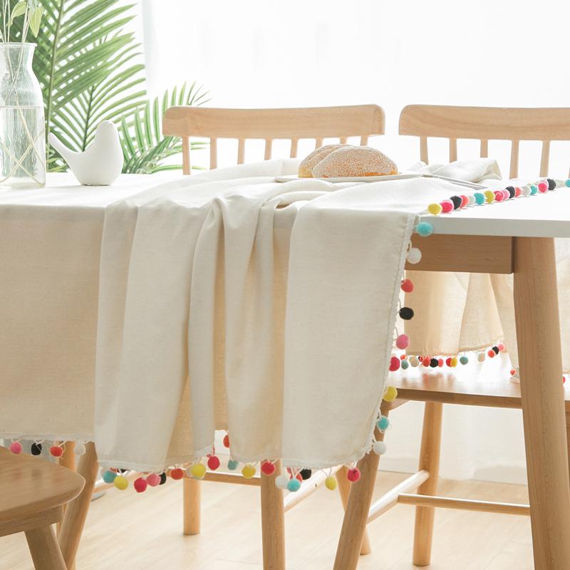 

Modern Table Cloth Chair Sashes for Wedding Table Decoration Lace Linen Tablecloth with Embroidery Cloth Rectangular Party, Colour1