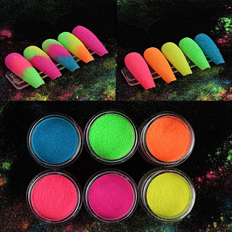 

1pc Neon Color Ombre Nail Glitter Powder Snow Candy Sugar Nail Art Decorations Neon Pigment Dust For Manicure Tips Designs
