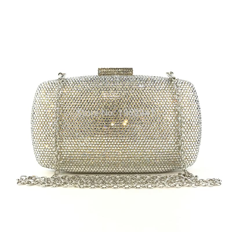 

OC4172 Wholesale Online Fashion Rhinestone Crystal Evening Clutch Bag Women, Silver