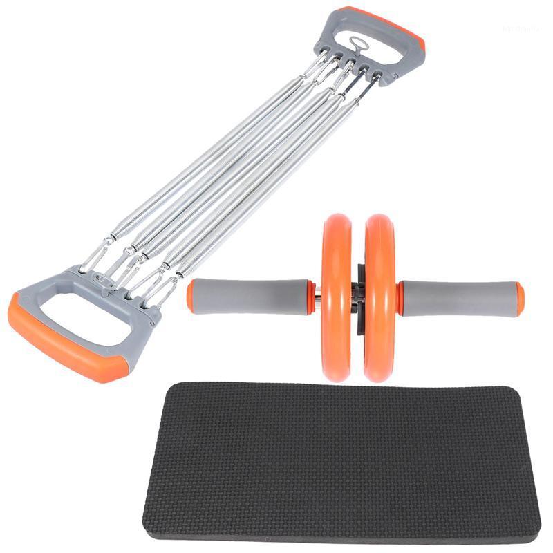 

1 Set/3 Pcs Abdominal Exercise Roller Steel Pull Device Cushion Pads Training Fitness Accessories Household Fitness Set1, Blue