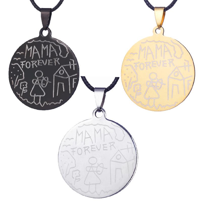 

Pendant Necklaces ZRM Jewelry Stainless Steel MAMA FOREVER Family Girl Pendants For Women Kids Member Christmas Gifts