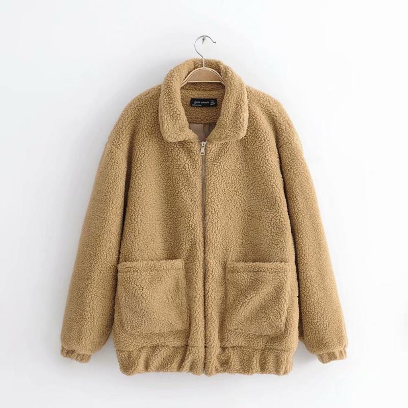 

Jia jia, 65-9324 European and American fashion lambs wool coat jacket, Khaki