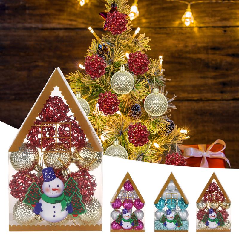 

12PCS Christmas Balls Ornaments for Xmas Christmas Tree - 4 Style Shatterproof Decoration Accessories Navidad Pendants