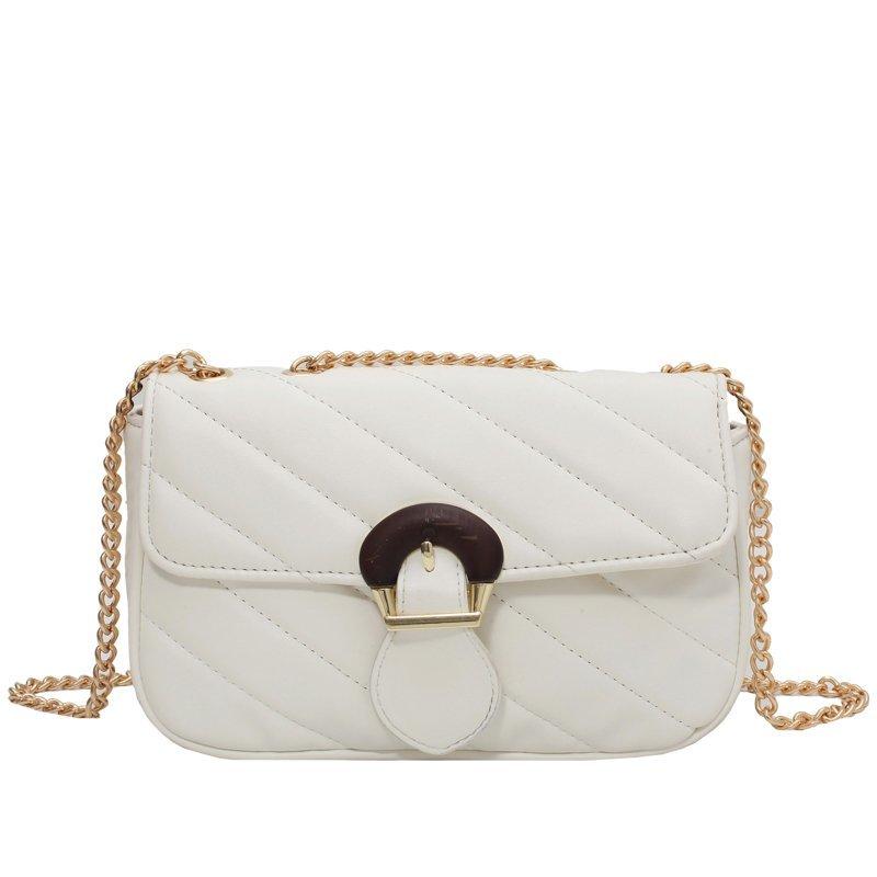 

Shoulder Bag For Women Designer Crossbody Bags Artificial Leather Female Small Square Bag Chain Youth Luxury Daily, White