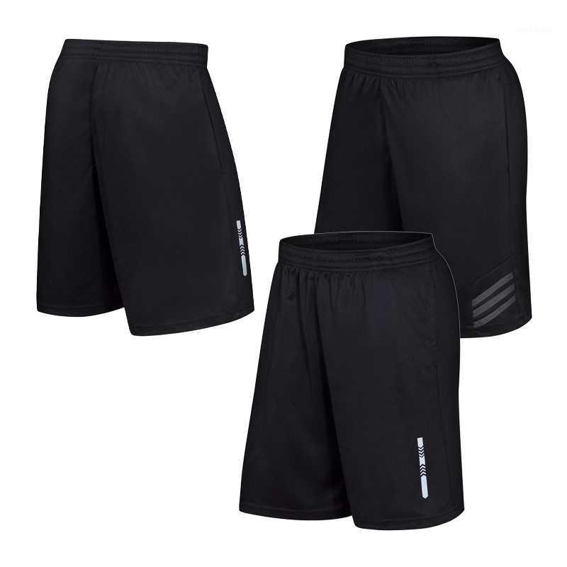 

Running Pocket Shorts Quick Dry Men Fitness Loose Soccer Sweatpant Reflective Short Elastic Waist Workout Beach Shorts1, Black