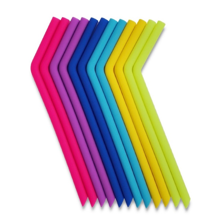 

Drinking Straw Silicone Stripes Straw 6 color Silicone Eco Straws Reusable for 800ml Mugs Smoothie Flexible Sucker
