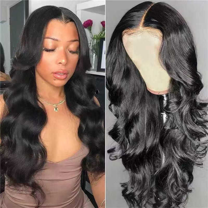 

Big Wave Natural Black Lace Front Real Woman Wig Real Hair Body Wave Front Wig Pre-Pulled with Baby Hair 150% Denisty HD Natural Hairline Seamless, Natural color