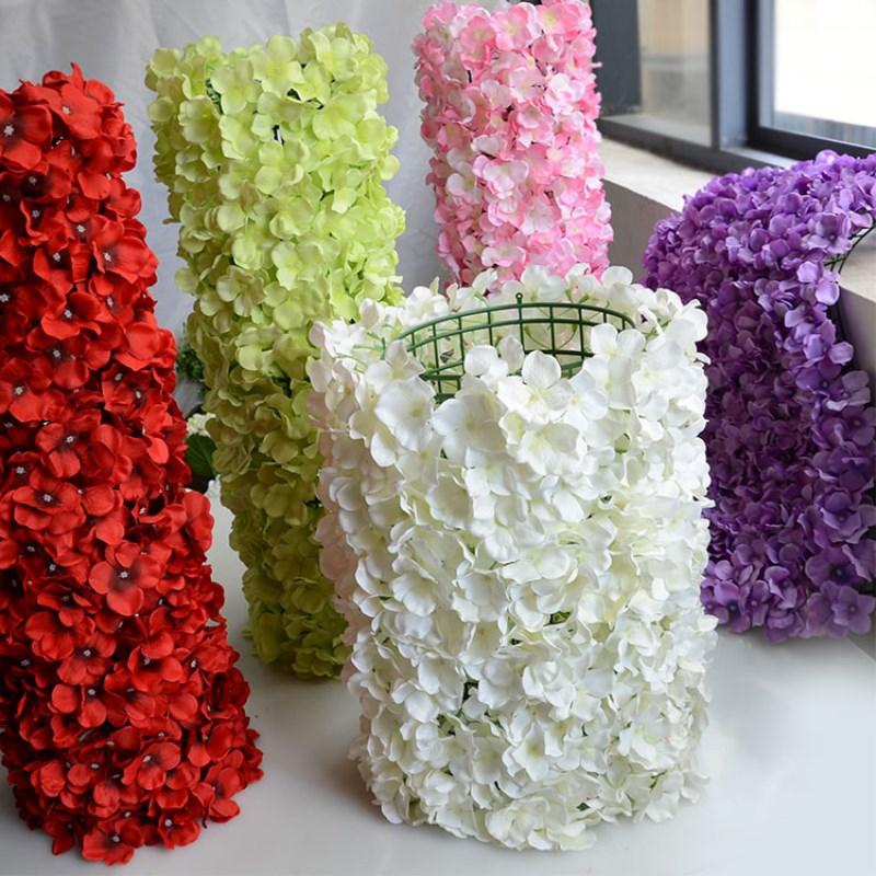 

5pcs 60x40cm Artificial Hydrangea Flower Panels Wedding Backdrop Centerpieces Decorations Venue Floral Decor Fake Flower, Red