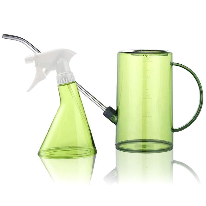 

Watering Can, Long Spout Watering Can for House Plants, Succulents and Flowers,with Bonus Plant Mister Spray Bottle, Green