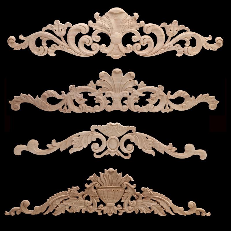 

Ornamental European Wood Applique Onlay Wood Decal Craft Long Floral Leaves Wooden Furniture Doors Walls Cabinet Hot Sale