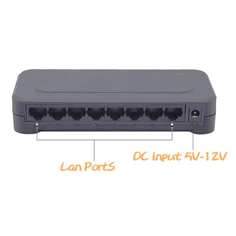 

8 Port 10/100Mbps Fast Network Ethernet Switch Hub Support Computer PC Tablet Company Camera LED Screen Share Data
