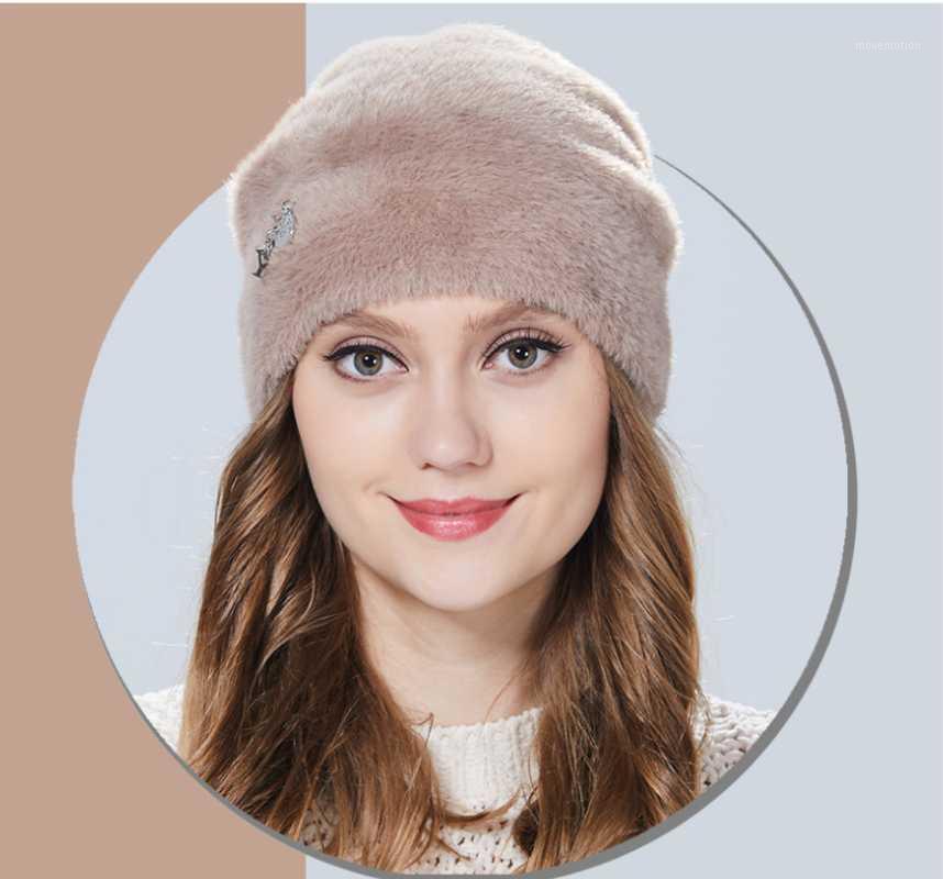 

ENOYFLY winter woman hat Faux fur and angora rabbits Soft and delicate Pendant decoration fashion For Girls1, Black