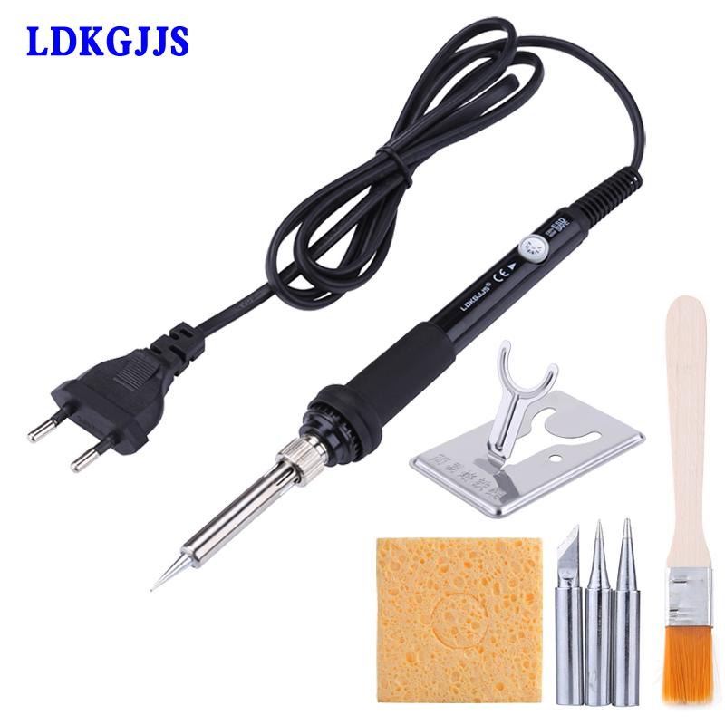 

110V/220V Electric Soldering Iron Kit Adjustable Temperature 60W Solder Iron Welding Soldering Station Repair Tools Fer a Souder