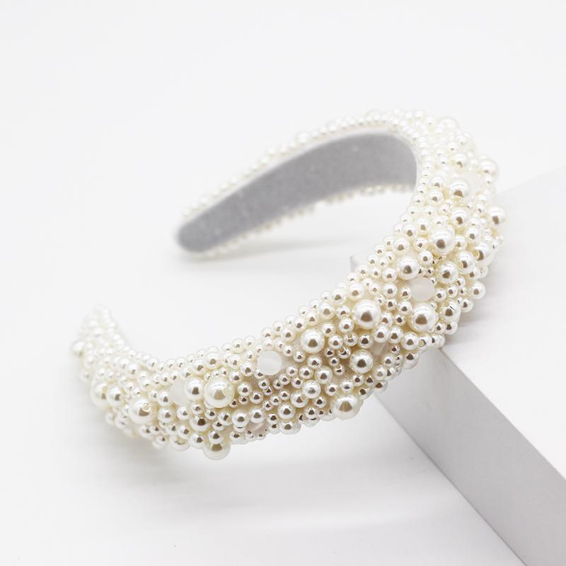 

Hair Clips & Barrettes Fashionable Sponge Pearl Hand-sewn Headband Personality Simple Temperament Prom Catwalk Accessories Ladies 8141
